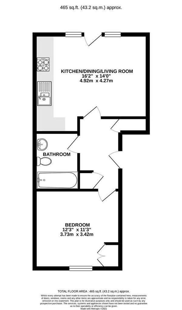 1 bedroom flat for sale - floorplan