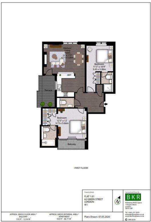 2 bedroom flat to rent - floorplan