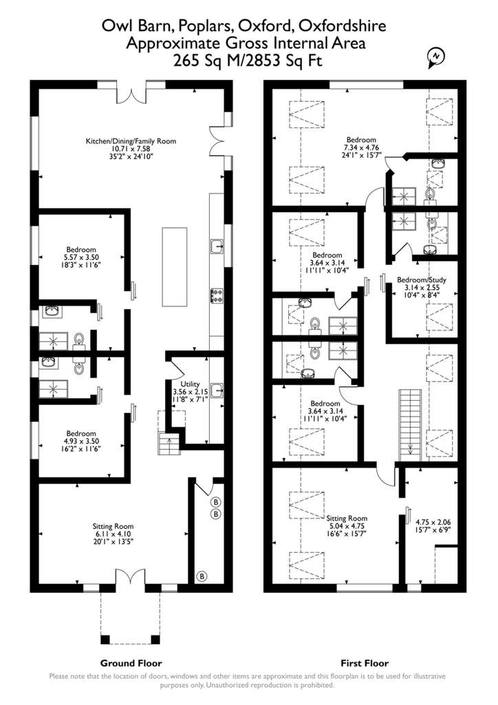 7 bedroom barn conversion to rent - floorplan