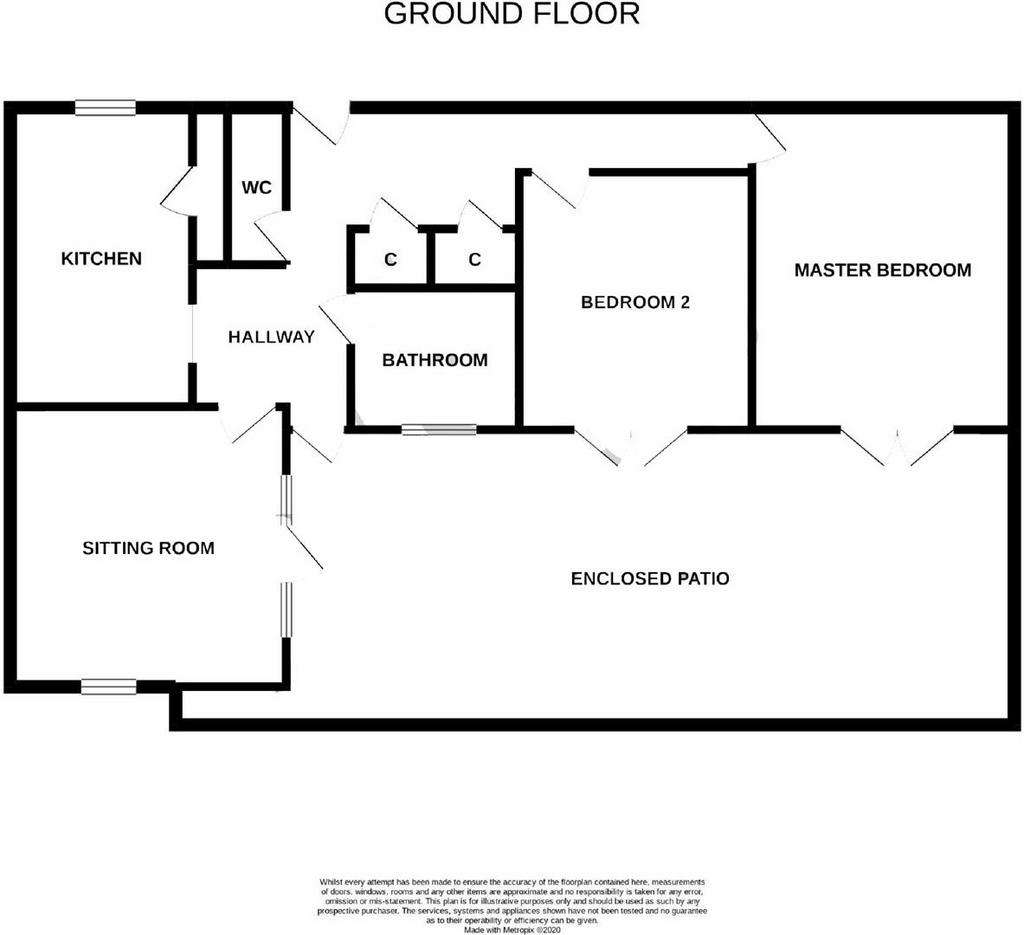 2 bedroom bungalow for sale - floorplan