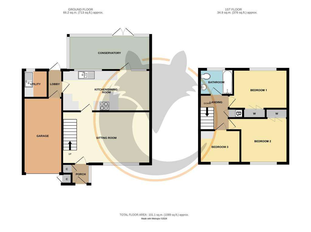 3 bedroom house for sale - floorplan