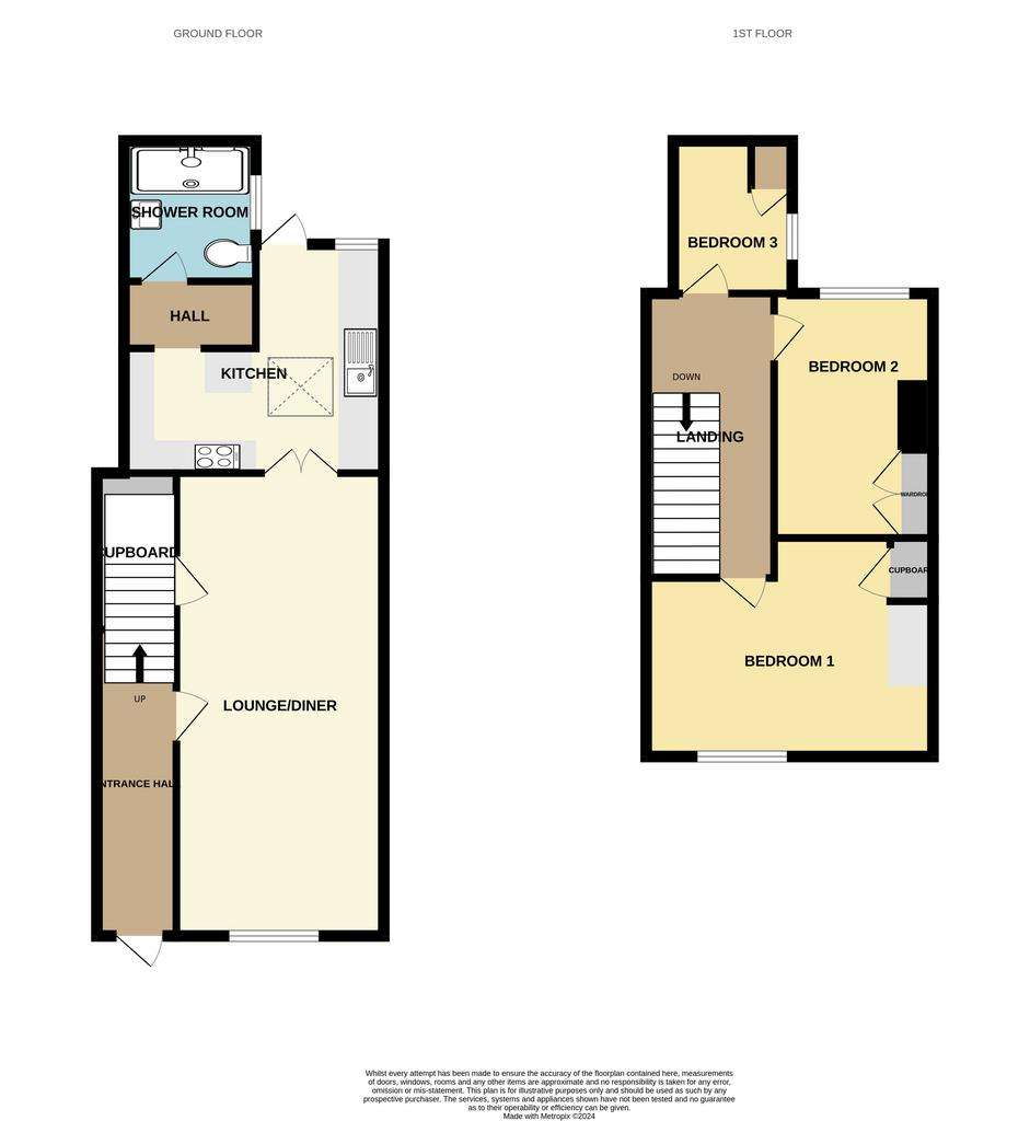 2 bedroom terraced house to rent - floorplan