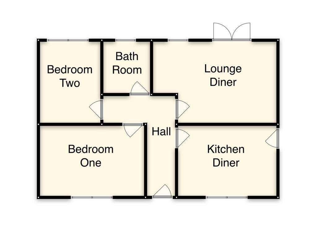 2 bedroom detached bungalow for sale - floorplan