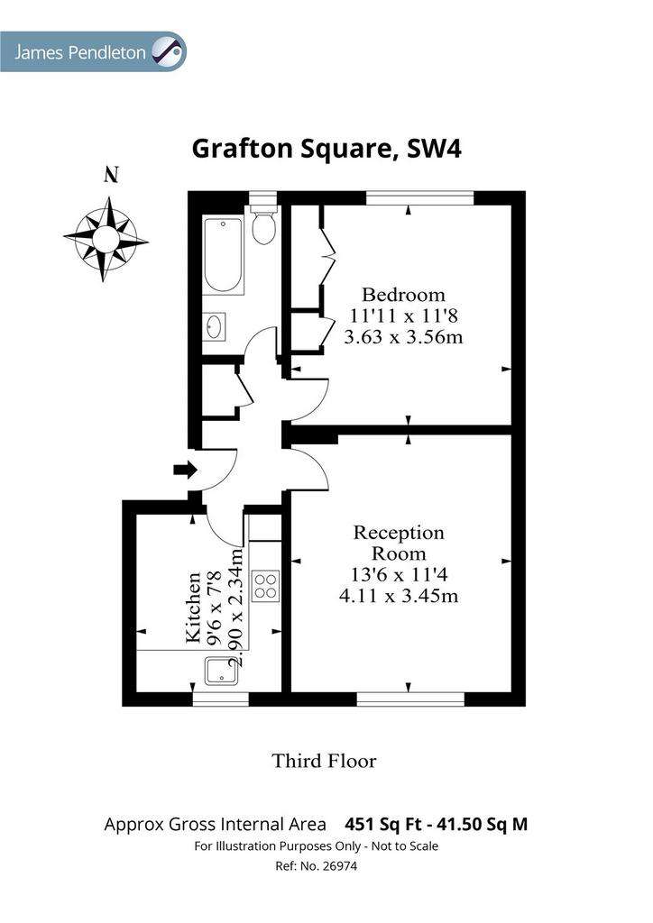 1 bedroom flat for sale - floorplan