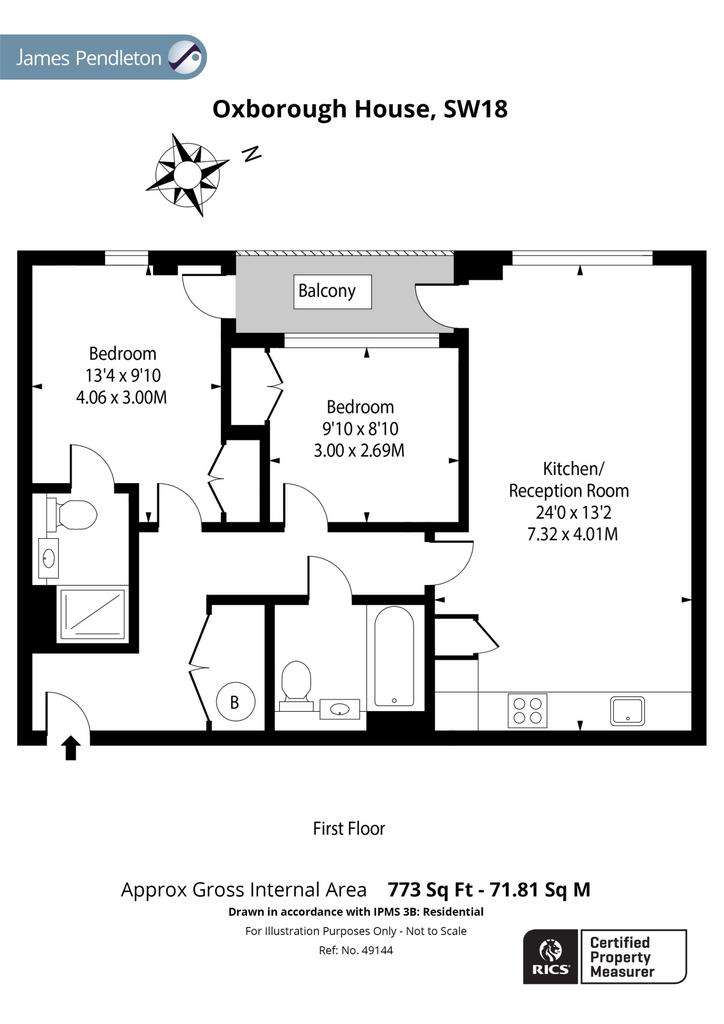 2 bedroom flat for sale - floorplan