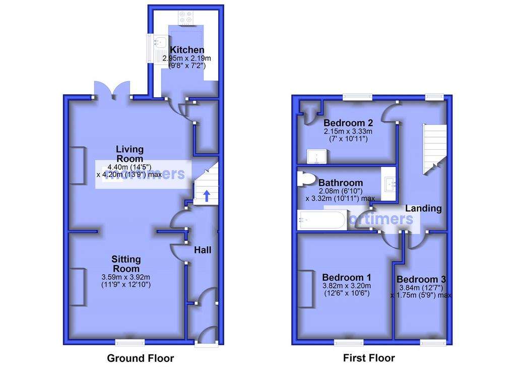 3 bedroom terraced house for sale - floorplan