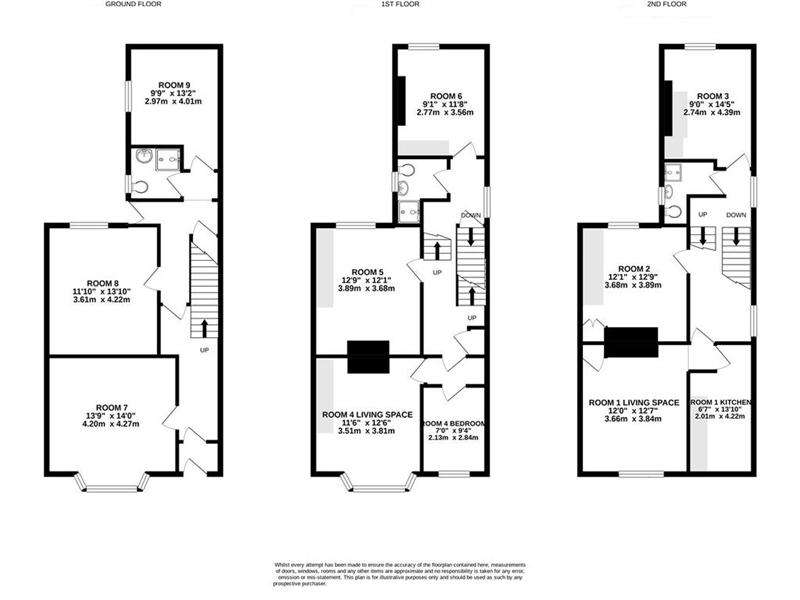 9 bedroom town house for sale - floorplan
