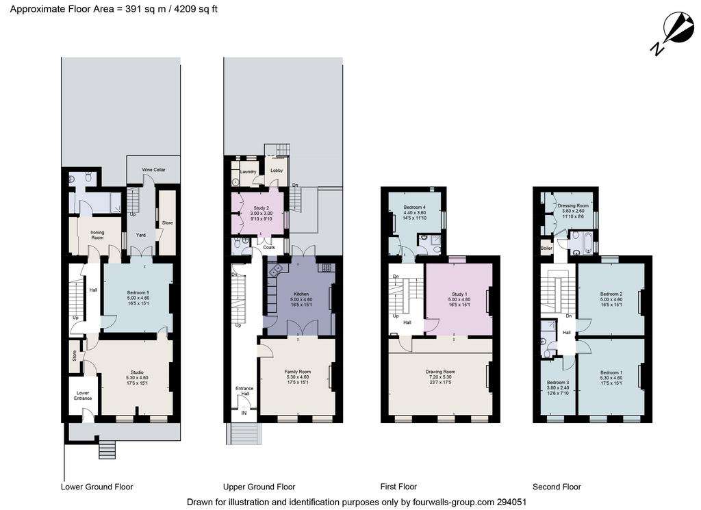 6 bedroom end of terrace house for sale - floorplan