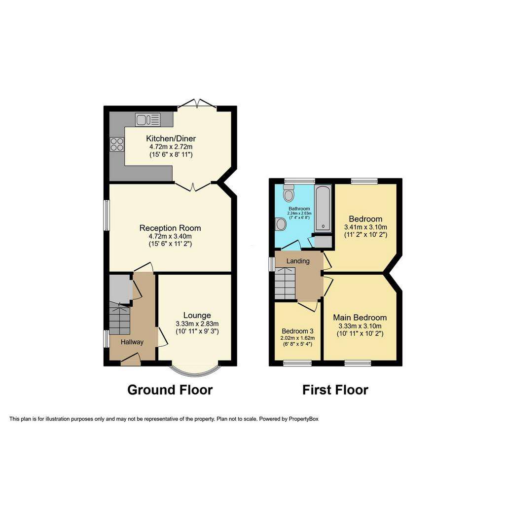 3 bedroom semi-detached house for sale - floorplan