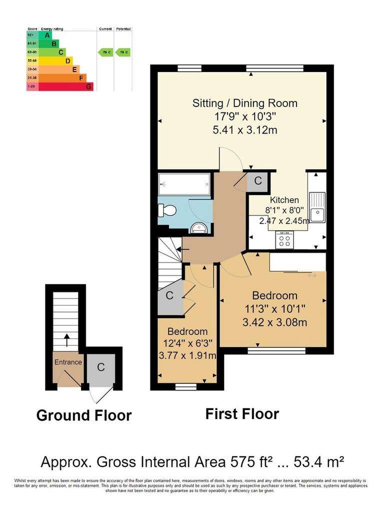 2 bedroom retirement property for sale - floorplan