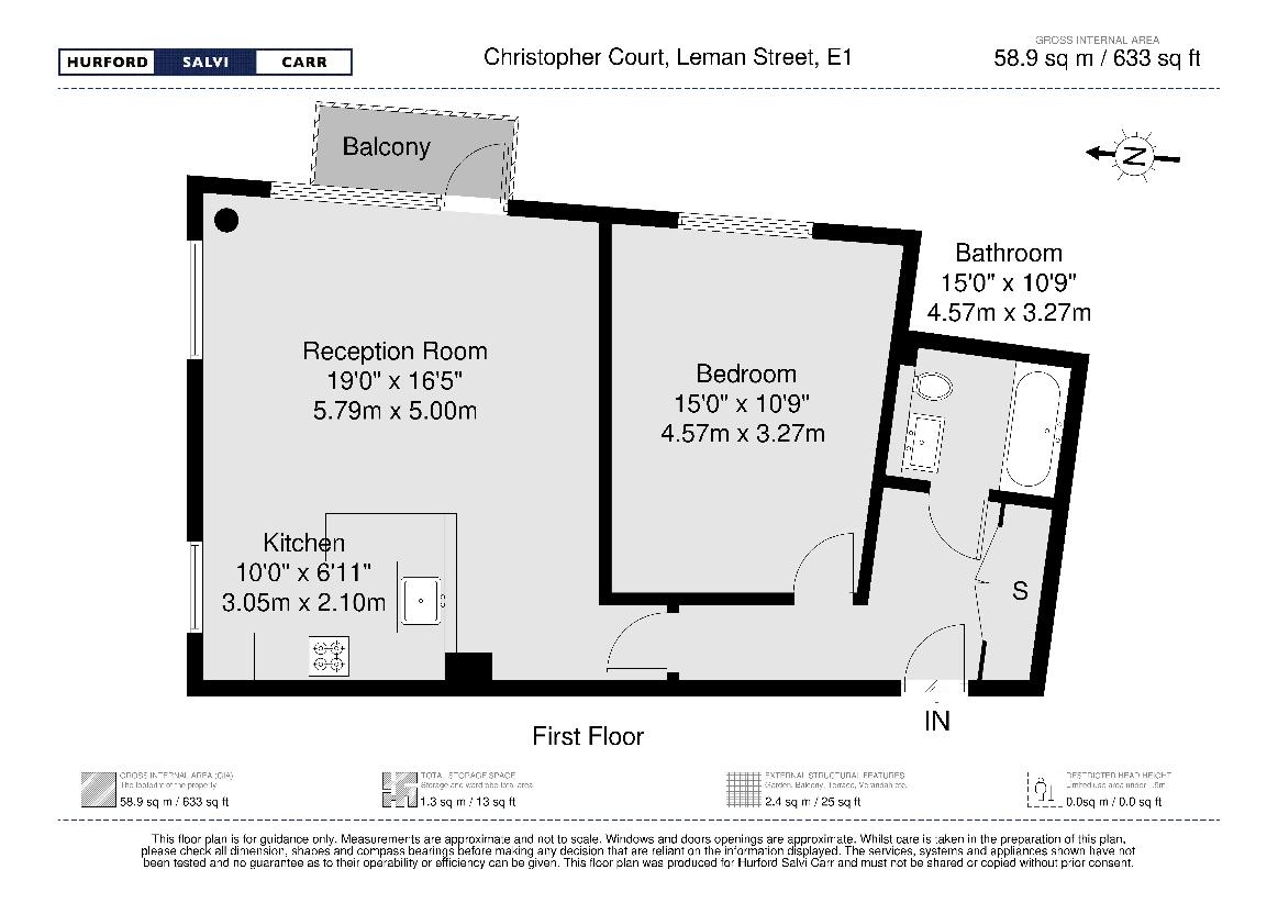 1 bedroom flat for sale - floorplan