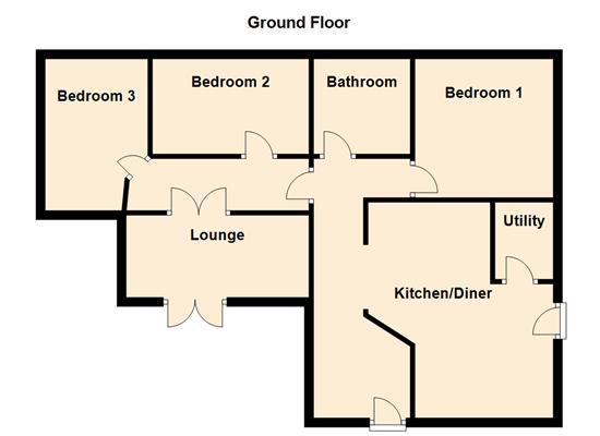 3 bedroom bungalow for sale - floorplan