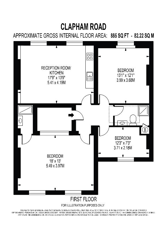 3 bedroom flat for sale - floorplan