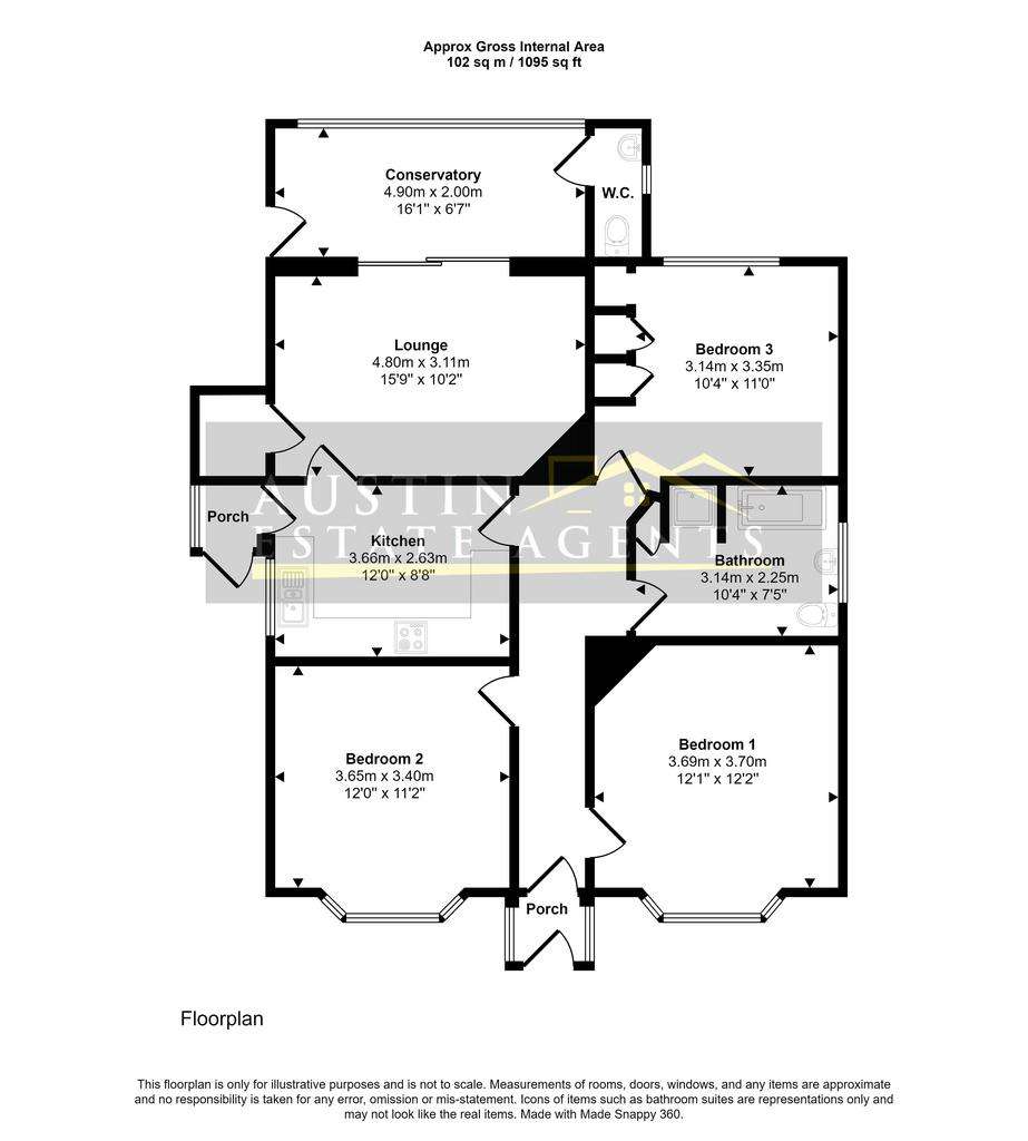 3 bedroom detached bungalow for sale - floorplan