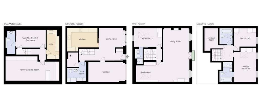 4 bedroom ground floor flat to rent - floorplan