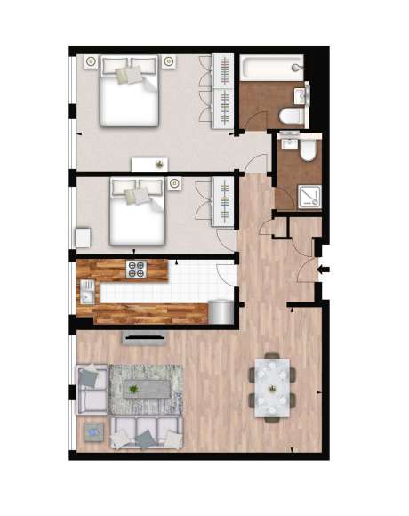 2 bedroom flat to rent - floorplan