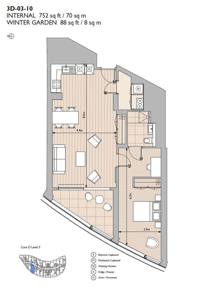 1 bedroom flat for sale - floorplan