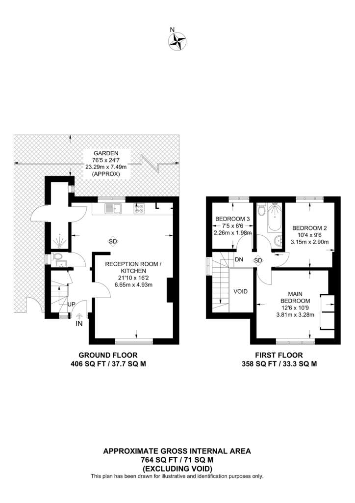 3 bedroom house to rent - floorplan