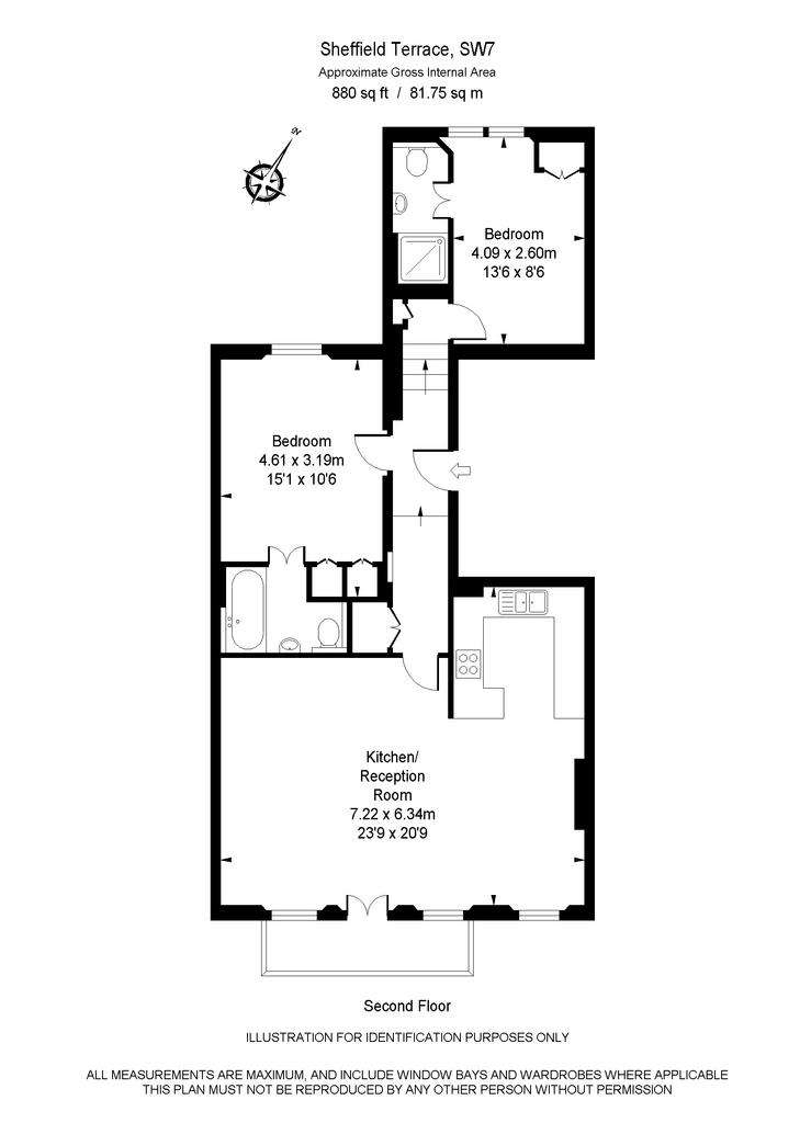 2 bedroom flat to rent - floorplan