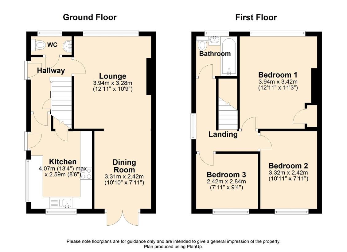 3 bedroom semi-detached house for sale - floorplan