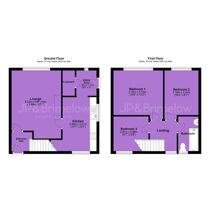 3 bedroom end of terrace house for sale - floorplan