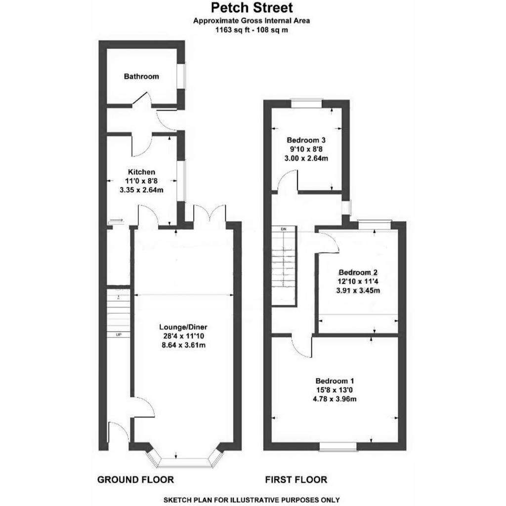 3 bedroom end of terrace house for sale - floorplan