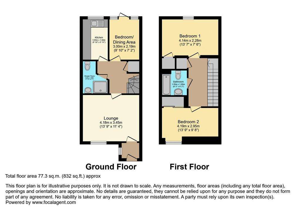 2 bedroom cottage for sale - floorplan