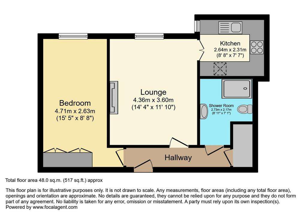 1 bedroom flat for sale - floorplan