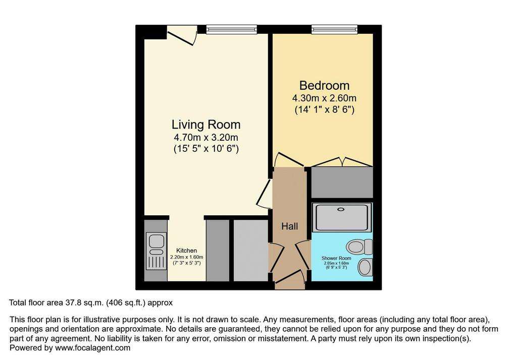 1 bedroom flat for sale - floorplan