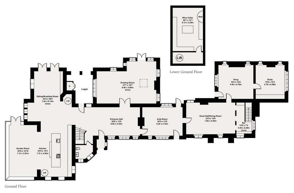2 bedroom country house for sale - floorplan