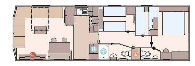 2 bedroom caravan for sale - floorplan