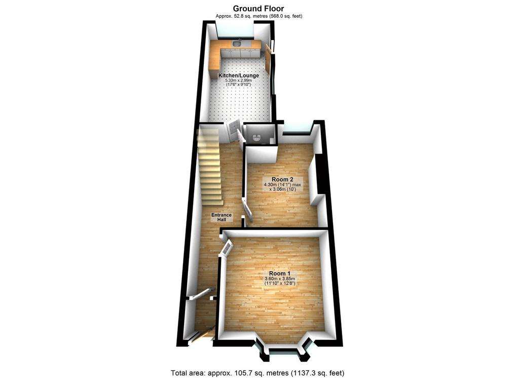 5 bedroom terraced house for sale - floorplan