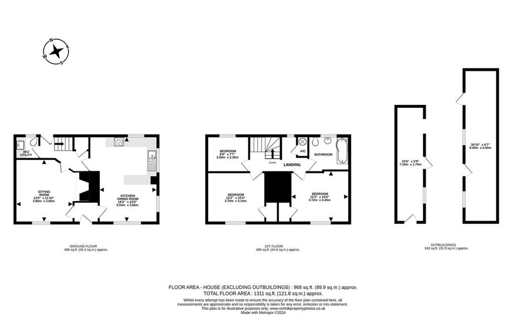 3 bedroom semi-detached house for sale - floorplan