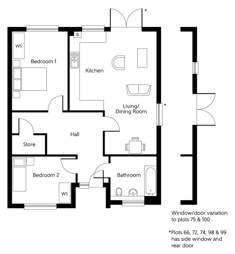 2 bedroom link-detached house for sale - floorplan