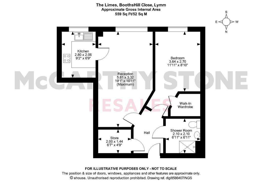 1 bedroom flat for sale - floorplan