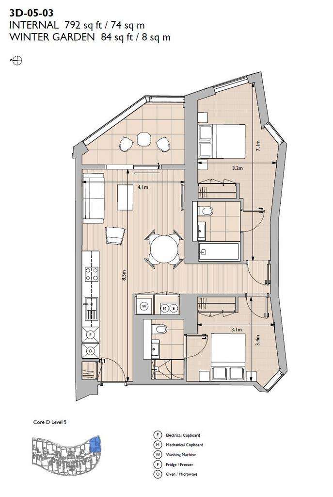 2 bedroom flat for sale - floorplan