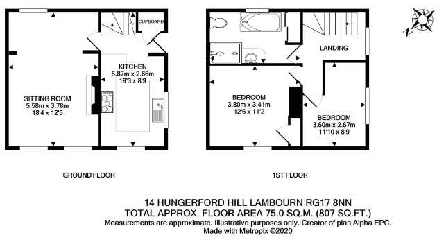 2 bedroom semi-detached house for sale - floorplan