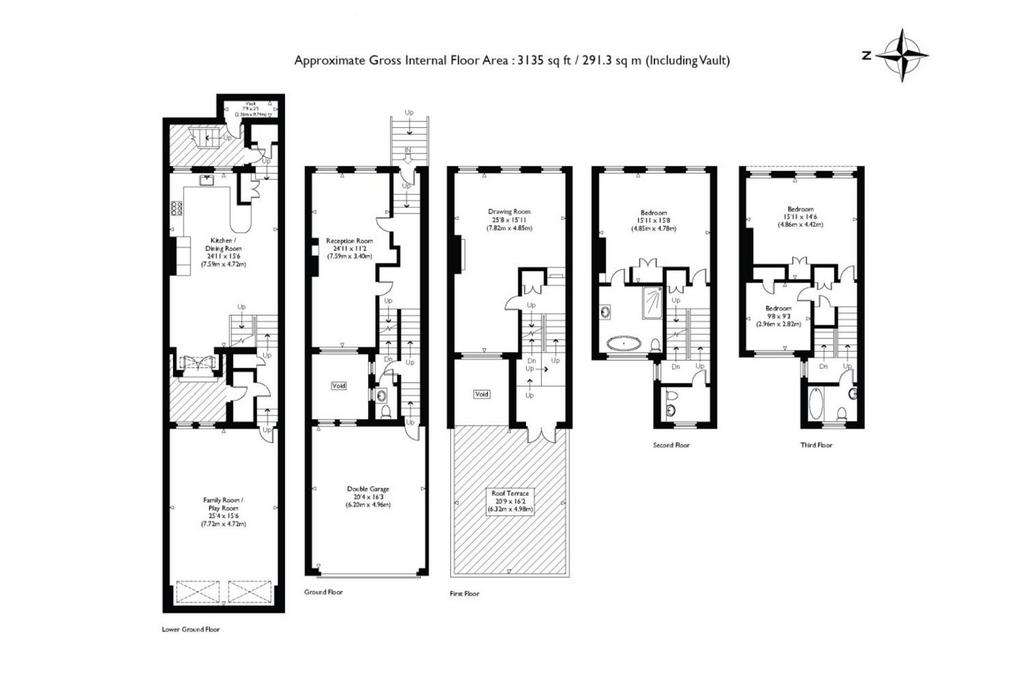 3 bedroom terraced house for sale - floorplan