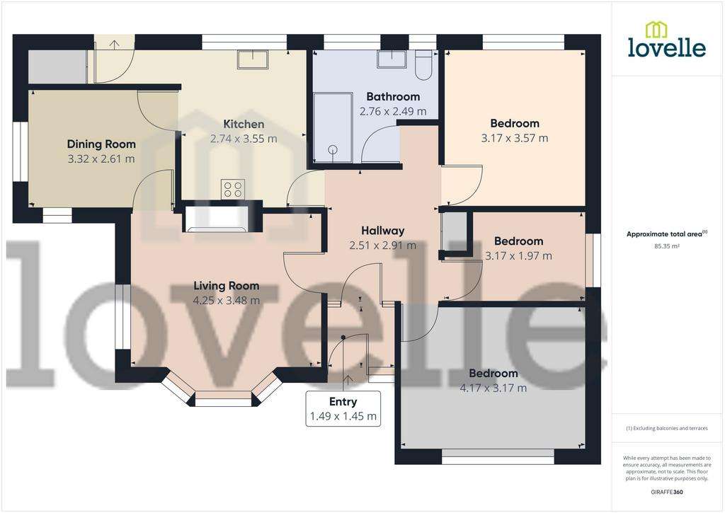 3 bedroom detached bungalow for sale - floorplan