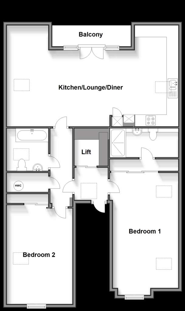 2 bedroom flat for sale - floorplan