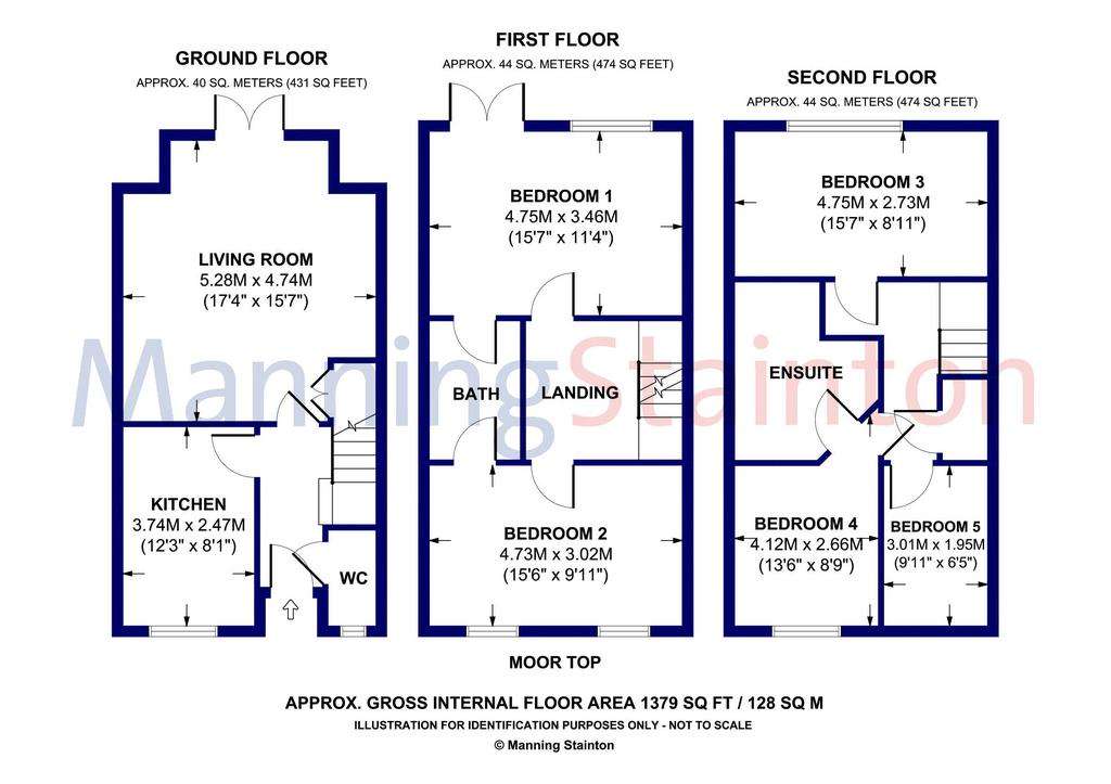 5 bedroom town house for sale - floorplan