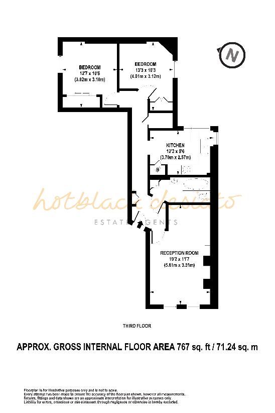 2 bedroom flat for sale - floorplan