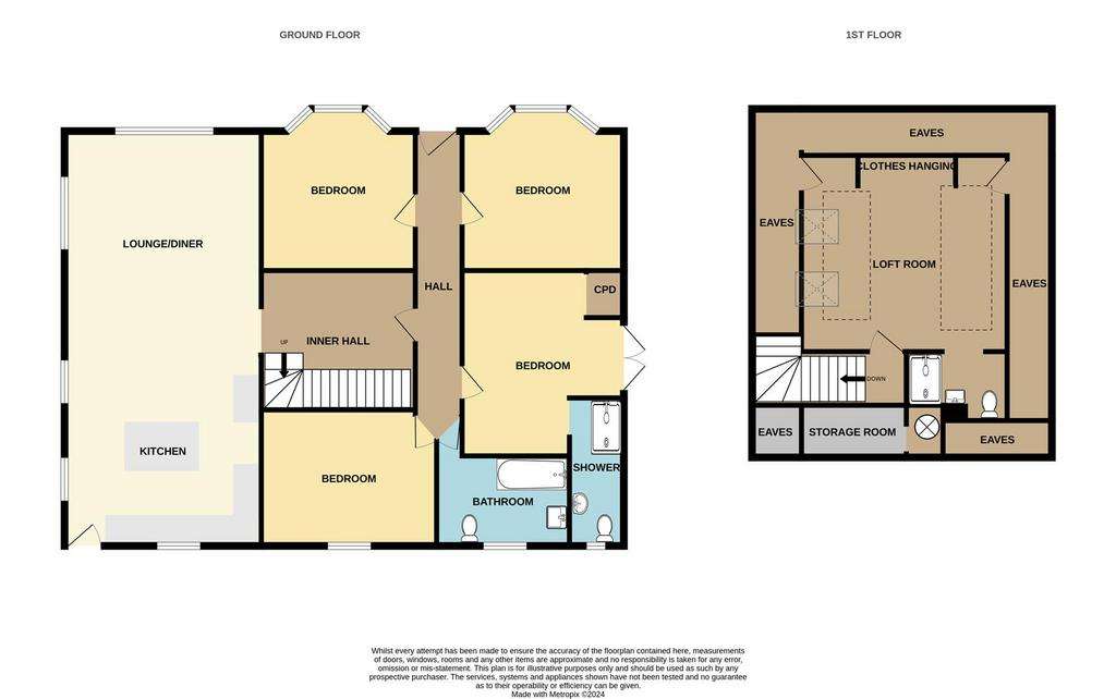 5 bedroom detached bungalow for sale - floorplan