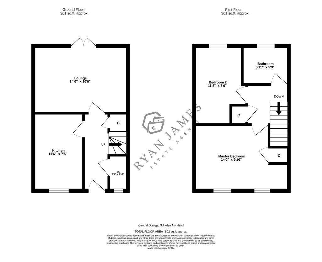 2 bedroom terraced house for sale - floorplan