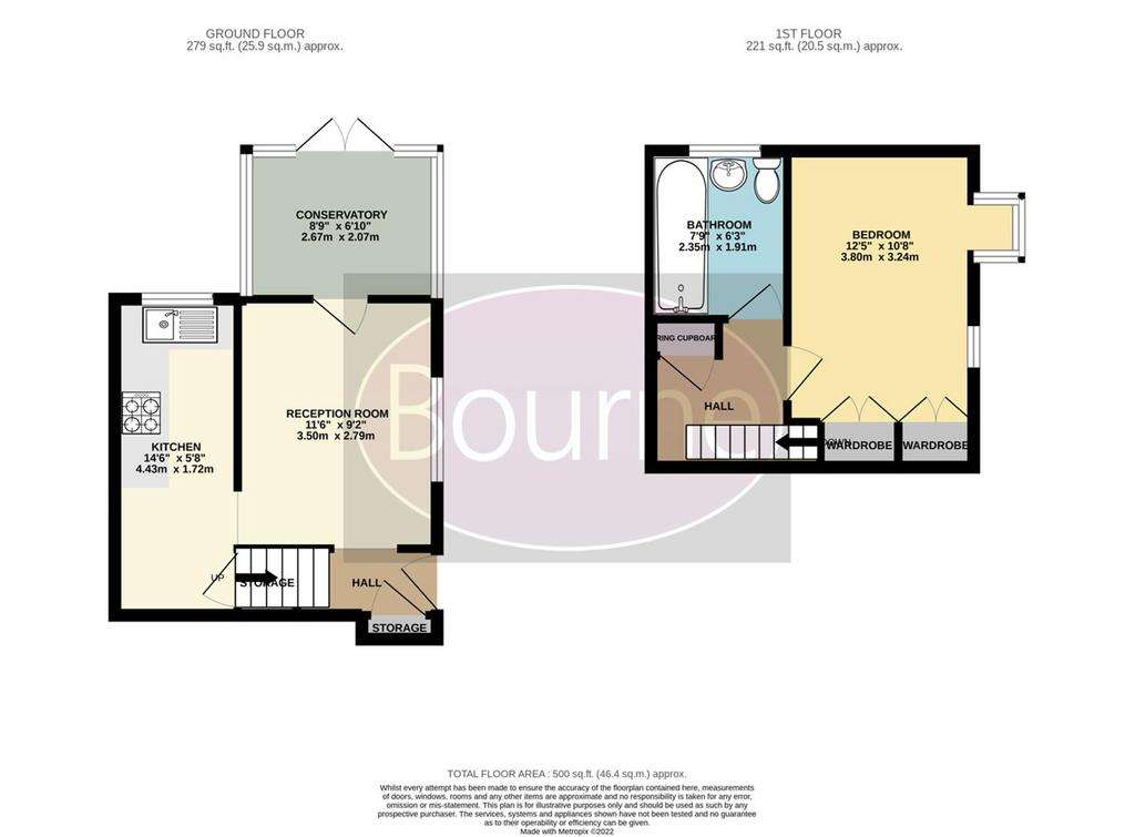 1 bedroom semi-detached house to rent - floorplan