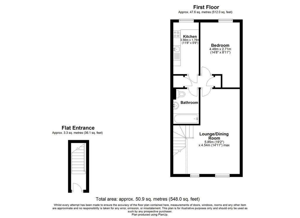 1 bedroom maisonette for sale - floorplan