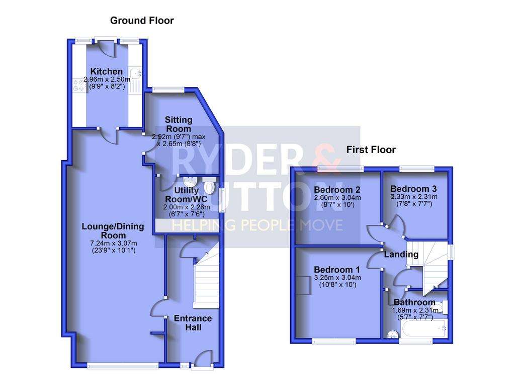 3 bedroom semi-detached house for sale - floorplan