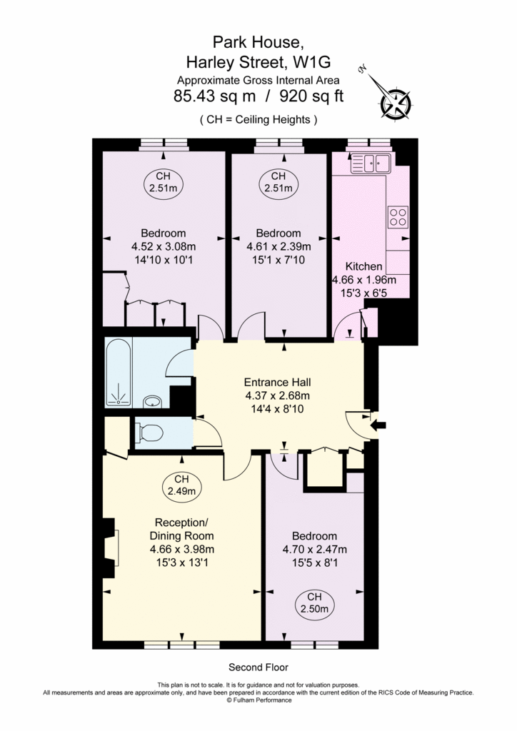 3 bedroom flat for sale - floorplan