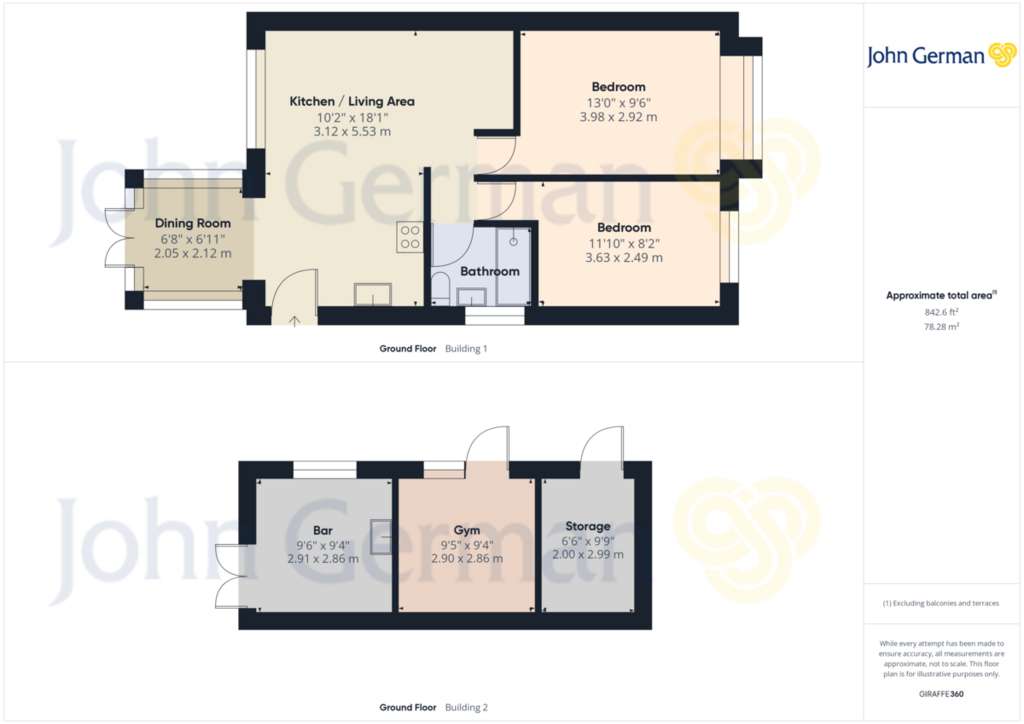 2 bedroom semi-detached bungalow for sale - floorplan