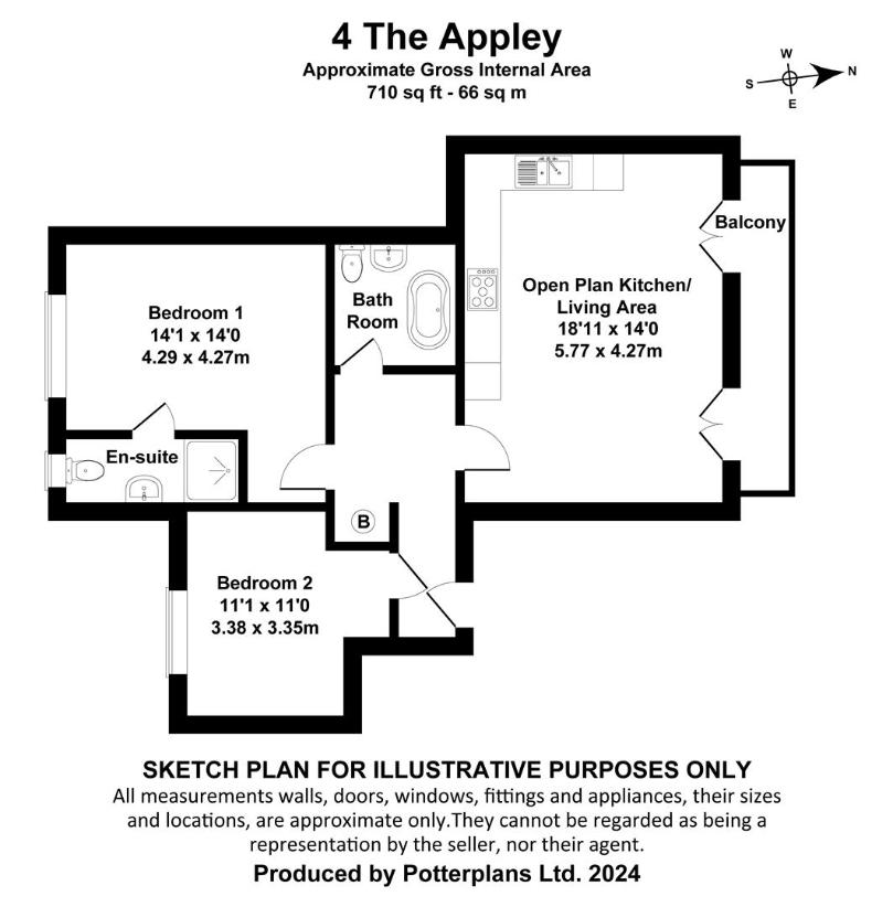 2 bedroom flat for sale - floorplan